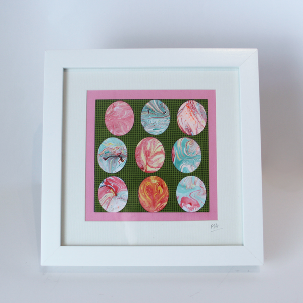 Marbled 'Eggs' Mixed Media Frame